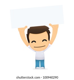 funny cartoon casual man in various poses for use in advertising, presentations, brochures, blogs, documents and forms, etc.