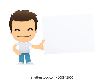 funny cartoon casual man in various poses for use in advertising, presentations, brochures, blogs, documents and forms, etc.
