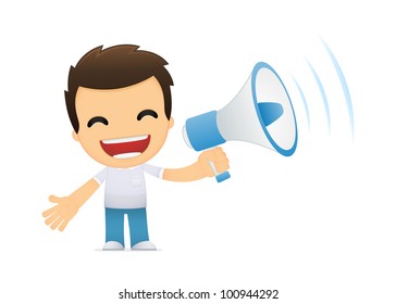 funny cartoon casual man in various poses for use in advertising, presentations, brochures, blogs, documents and forms, etc.