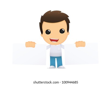 funny cartoon casual man in various poses for use in advertising, presentations, brochures, blogs, documents and forms, etc.