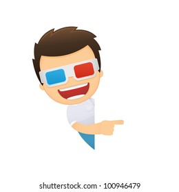 funny cartoon casual man in various poses for use in advertising, presentations, brochures, blogs, documents and forms, etc.