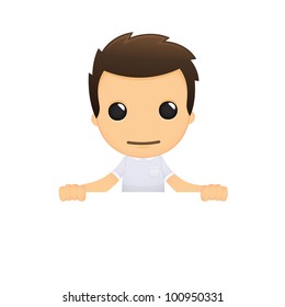 funny cartoon casual man in various poses for use in advertising, presentations, brochures, blogs, documents and forms, etc.