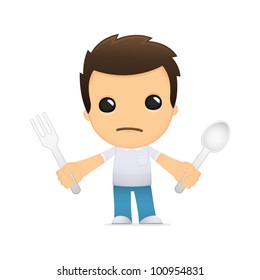 funny cartoon casual man in various poses for use in advertising, presentations, brochures, blogs, documents and forms, etc.