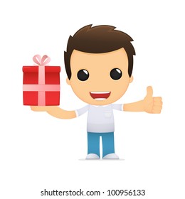 funny cartoon casual man in various poses for use in advertising, presentations, brochures, blogs, documents and forms, etc.