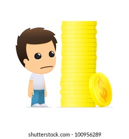 funny cartoon casual man in various poses for use in advertising, presentations, brochures, blogs, documents and forms, etc.