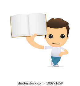funny cartoon casual man in various poses for use in advertising, presentations, brochures, blogs, documents and forms, etc.
