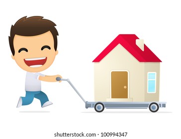 funny cartoon casual man in various poses for use in advertising, presentations, brochures, blogs, documents and forms, etc.