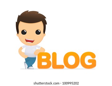 funny cartoon casual man in various poses for use in advertising, presentations, brochures, blogs, documents and forms, etc.