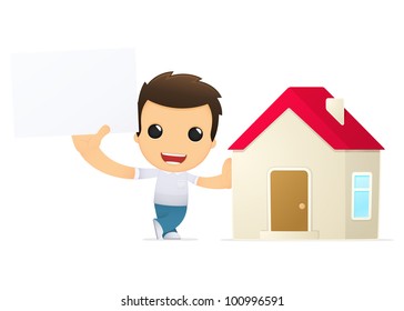 funny cartoon casual man in various poses for use in advertising, presentations, brochures, blogs, documents and forms, etc.
