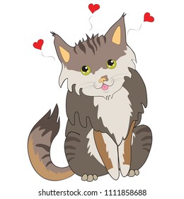 Funny cartoon cat