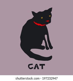 Funny cartoon cat