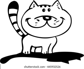 Funny cartoon cat