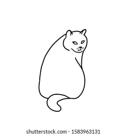 Funny cartoon cat comic vector illustration. Cute angry cat.