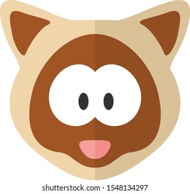Funny cartoon cat. Flat icon. Illustration for kids