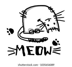 funny cartoon cat illustration