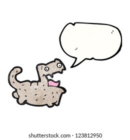 funny cartoon cat with speech bubble