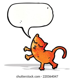 gato de caricatura gracioso con burbuja de habla