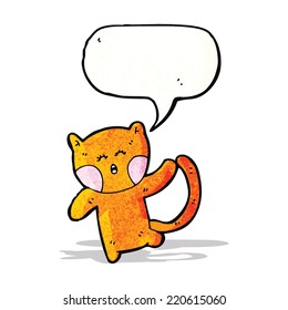 gato de caricatura gracioso con burbuja de habla