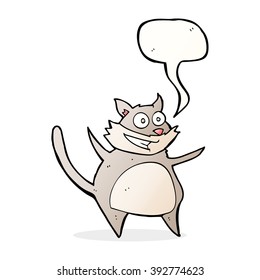 lustige Cartoon-Katze mit Sprachblase