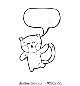 funny cartoon cat with speech bubble