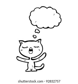 funny cartoon cat with speech bubble
