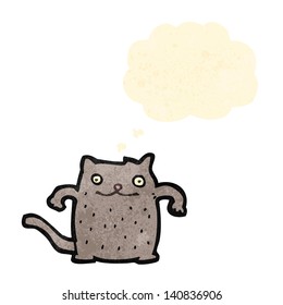 funny cartoon cat with thought bubble