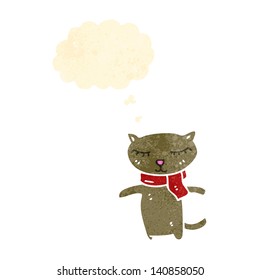 funny cartoon cat with thought bubble