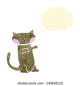 gato de dibujos animados divertidos con burbuja de pensamientos