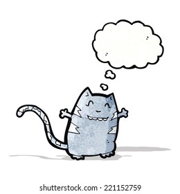 funny cartoon cat with thought bubble