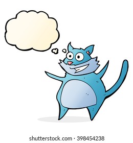 funny cartoon cat with thought bubble