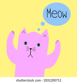 Funny cartoon cat. Vector illustration