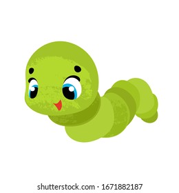 Funny cartoon caterpillar. Vector illustration for t-shirt prints, children books, posters, stickers or decor