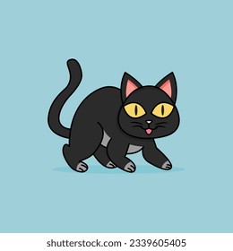 Funny cartoon cats cute black cat vector design