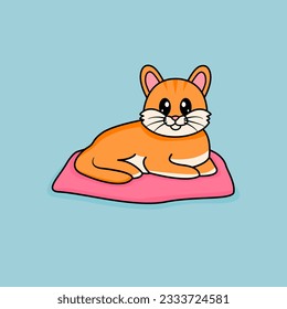 Funny cartoon cats cute orange cat vector design