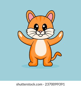 Funny cartoon cats cute orange cat vector design