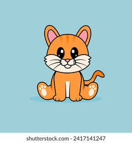 Funny cartoon Cats. Cute Orange Cat Vector Design