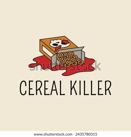 Funny cartoon cereal killer vector illustration.