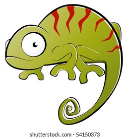 funny cartoon chameleon