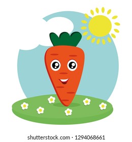 funny cartoon character carrot-child illustration