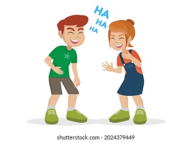 Funny cartoon character. Children laugh fun.,vector eps10