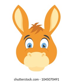 A funny cartoon character of donkey