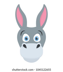 A funny cartoon character of donkey