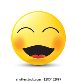 Funny cartoon character. Face with emotions. Facial expression. Vector illustration.