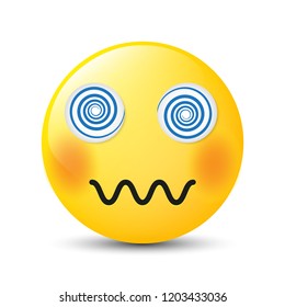Funny cartoon character. Face with emotions. Facial expression. Vector illustration.