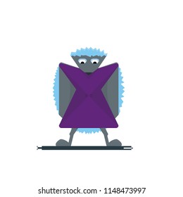 Funny cartoon character hedgehog in a raincoat