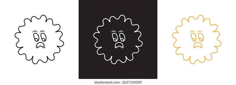 Funny cartoon  character icon. Vector for websites, mobile interfaces, presentations, banner, visual branding etc. Vector illustration. isolated on white and black background. EPS 10
