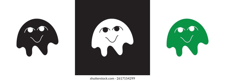 Funny cartoon  character icon. Vector for websites, mobile interfaces, presentations, banner, visual branding etc. Vector illustration. isolated on white and black background. EPS 10