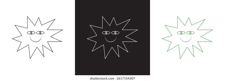 Funny cartoon  character icon. Vector for websites, mobile interfaces, presentations, banner, visual branding etc. Vector illustration. isolated on white and black background. EPS 10