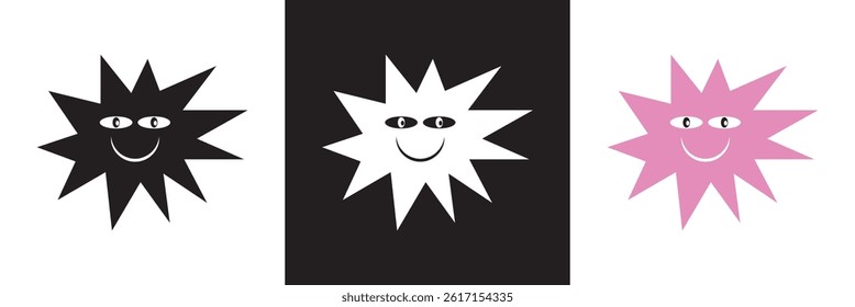 Funny cartoon  character icon. Vector for websites, mobile interfaces, presentations, banner, visual branding etc. Vector illustration. isolated on white and black background. EPS 10
