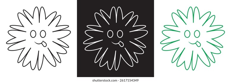 Funny cartoon  character icon. Vector for websites, mobile interfaces, presentations, banner, visual branding etc. Vector illustration. isolated on white and black background. EPS 10